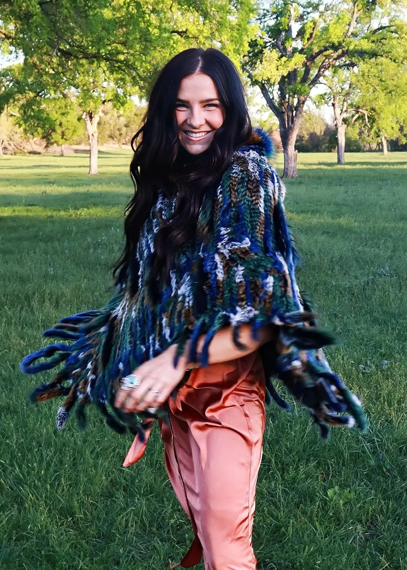 Rabbit Fringe Poncho