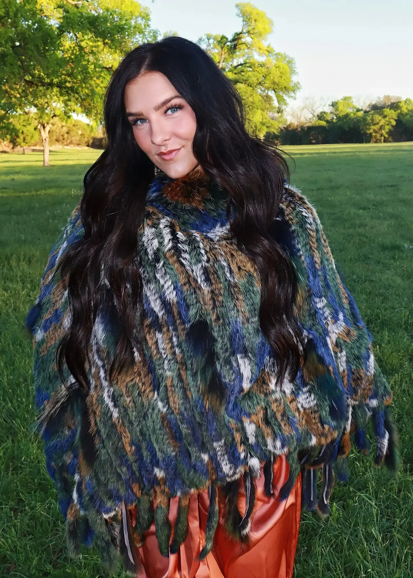 Rabbit Fringe Poncho