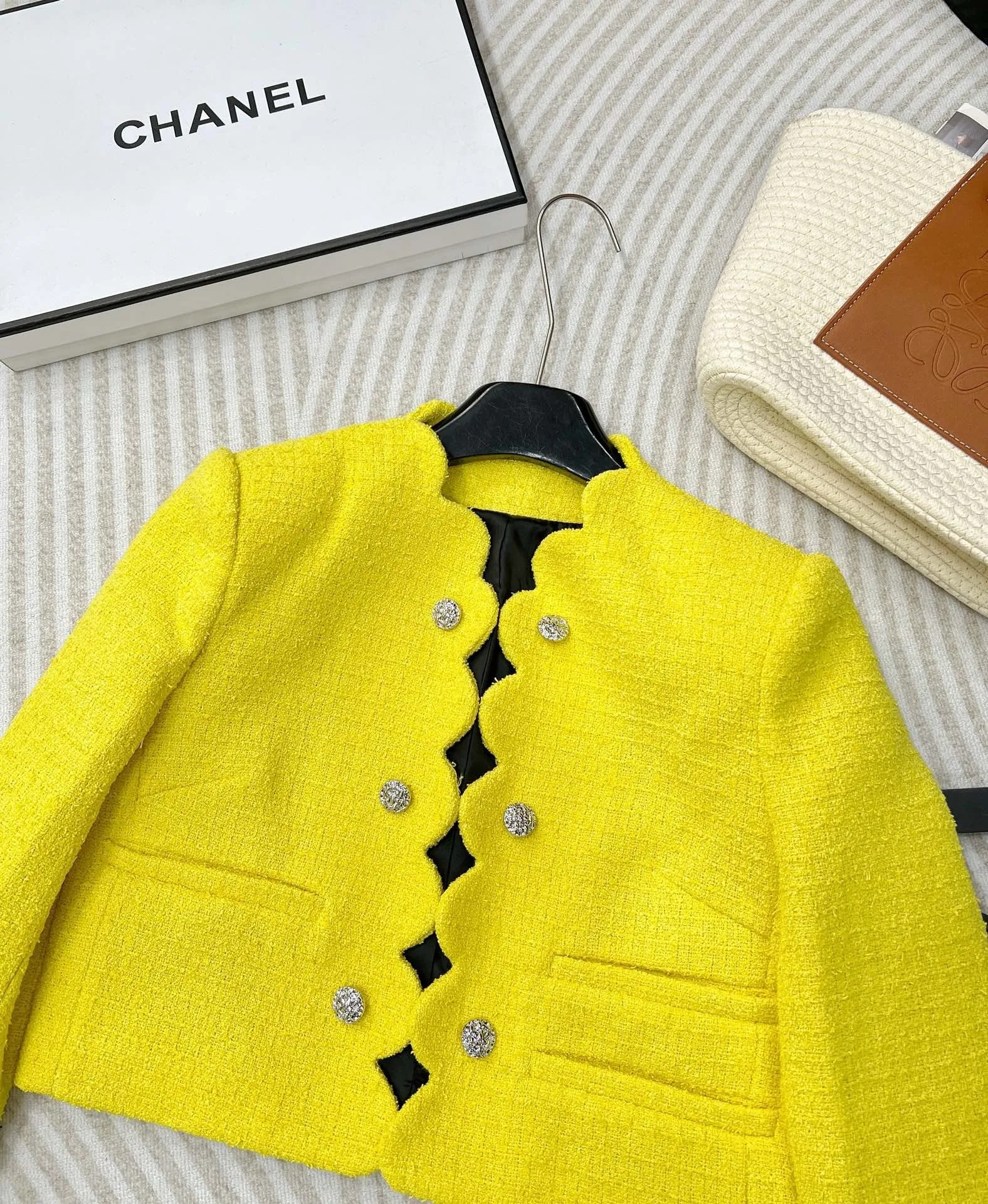 Radiance Scallop-Edge Tweed Blazer