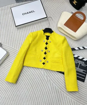 Radiance Scallop-Edge Tweed Blazer