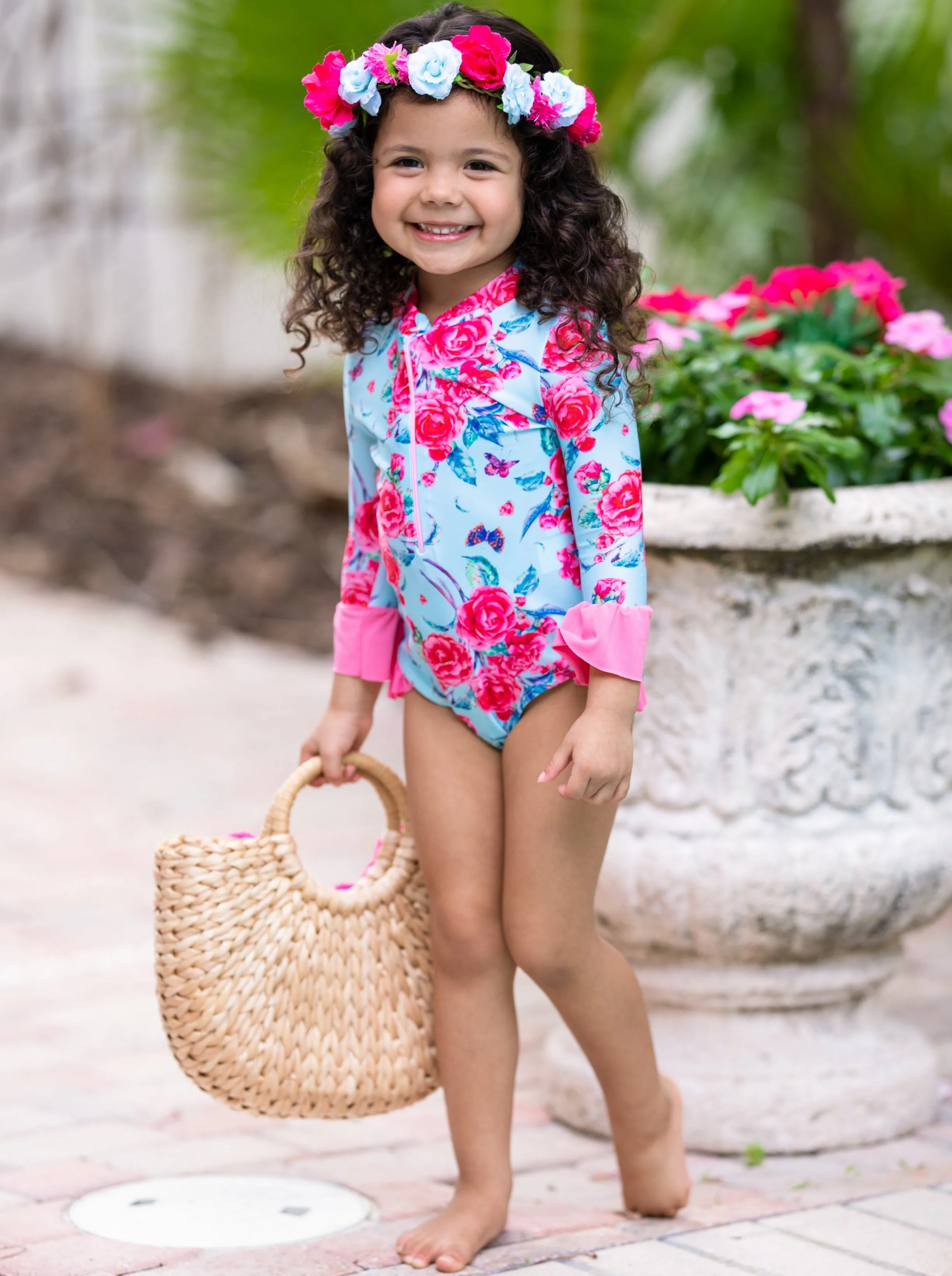 Ready For Sun Rash Guard One Piece Swimsuit