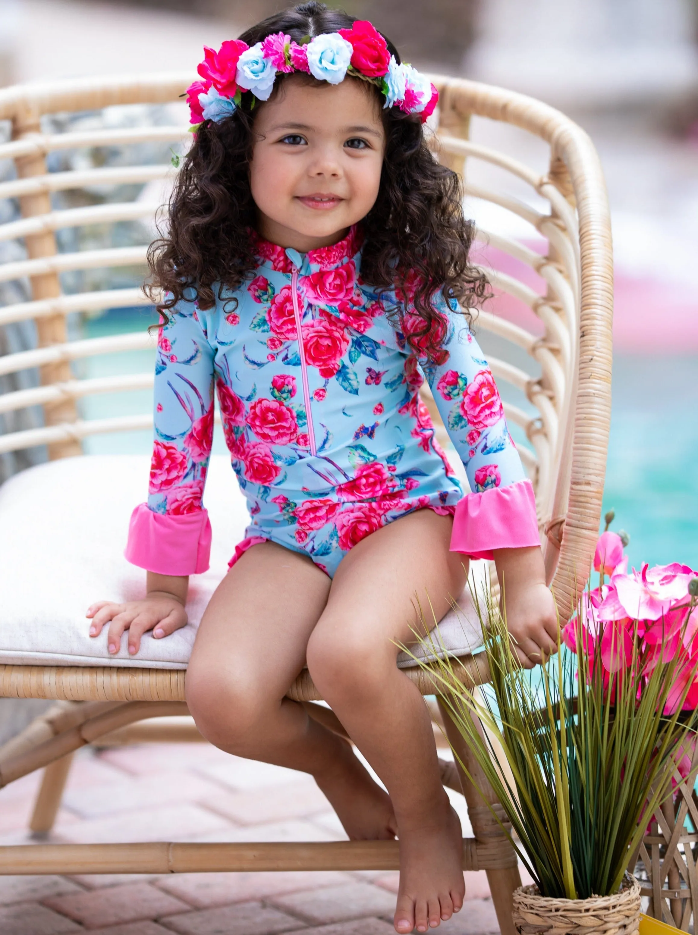 Ready For Sun Rash Guard One Piece Swimsuit