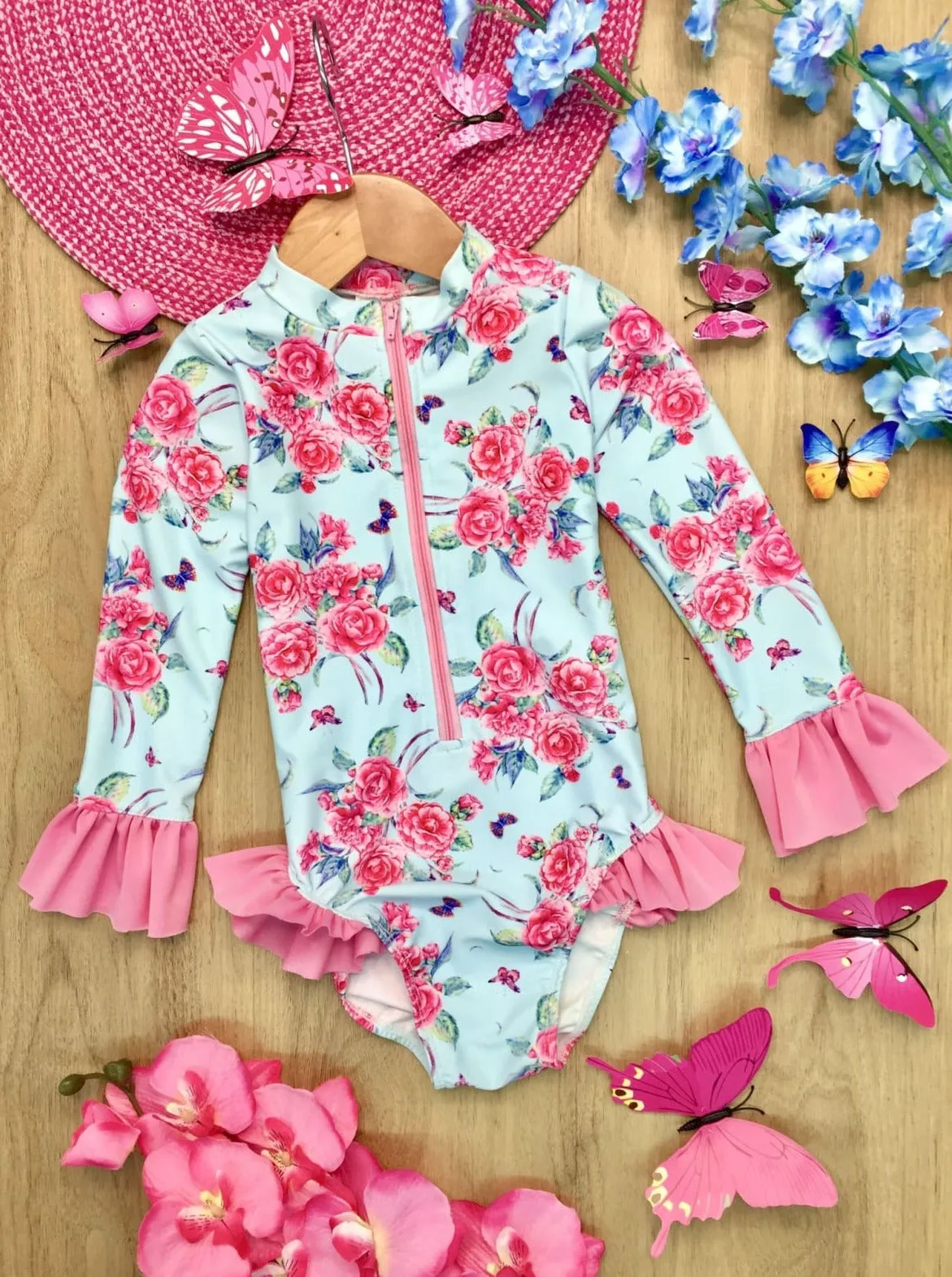 Ready For Sun Rash Guard One Piece Swimsuit