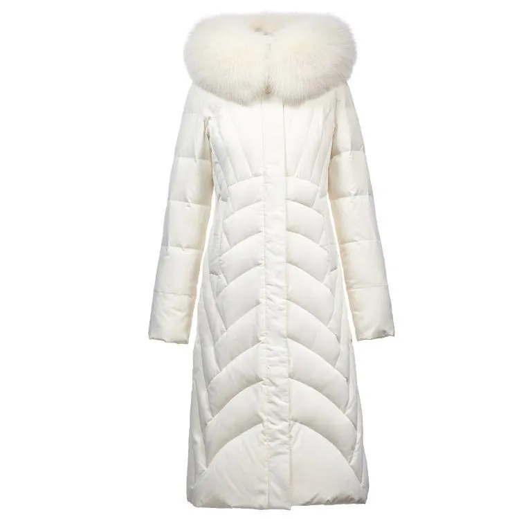 Real Fox Fur Hood Puffer Coats For Women
