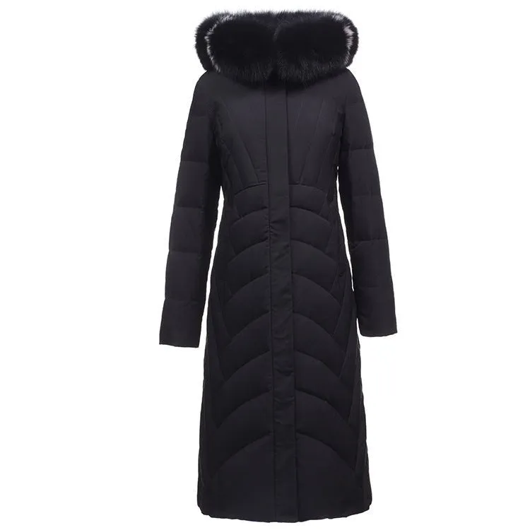 Real Fox Fur Hood Puffer Coats For Women