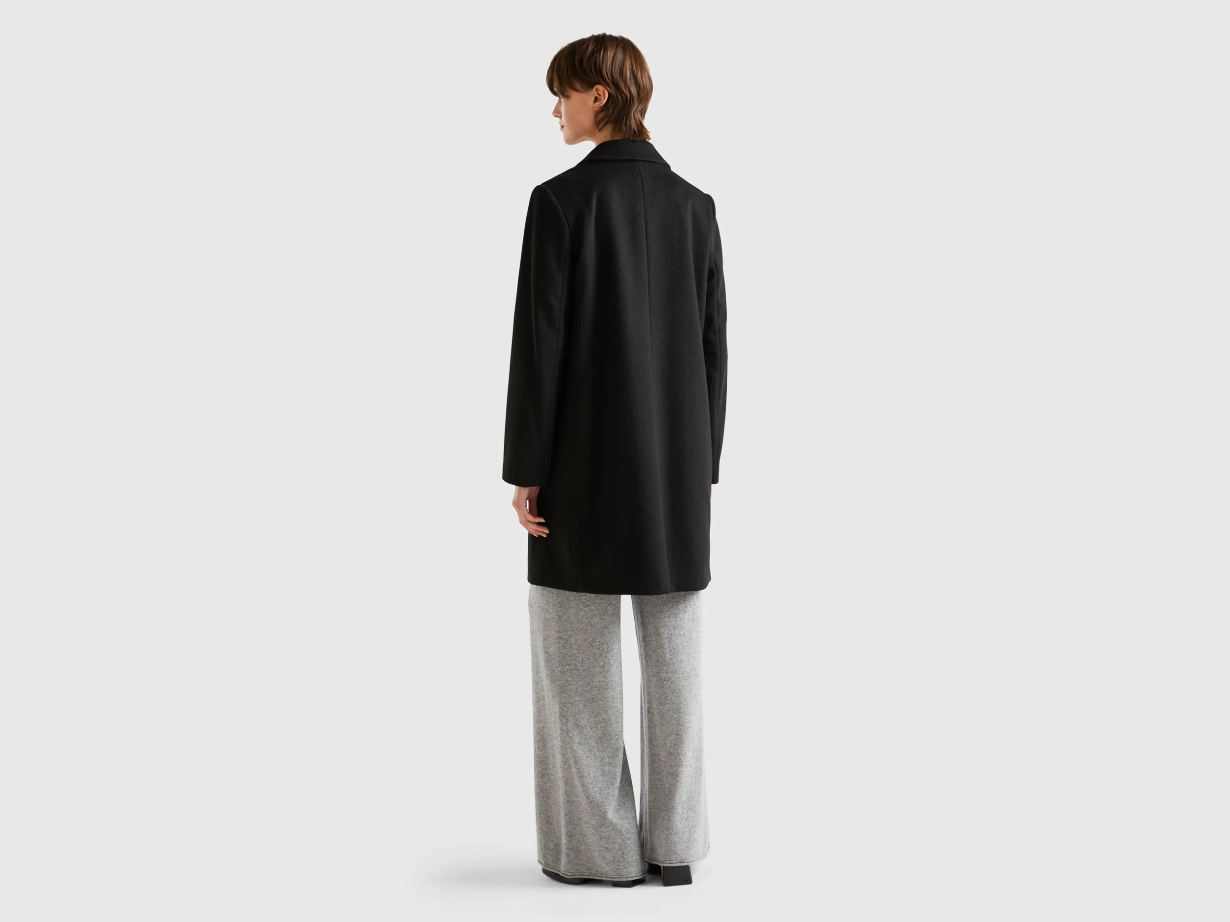 Relaxed Fit Button Down Solid Longline Coat