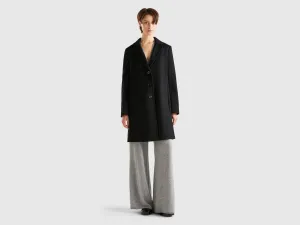 Relaxed Fit Button Down Solid Longline Coat
