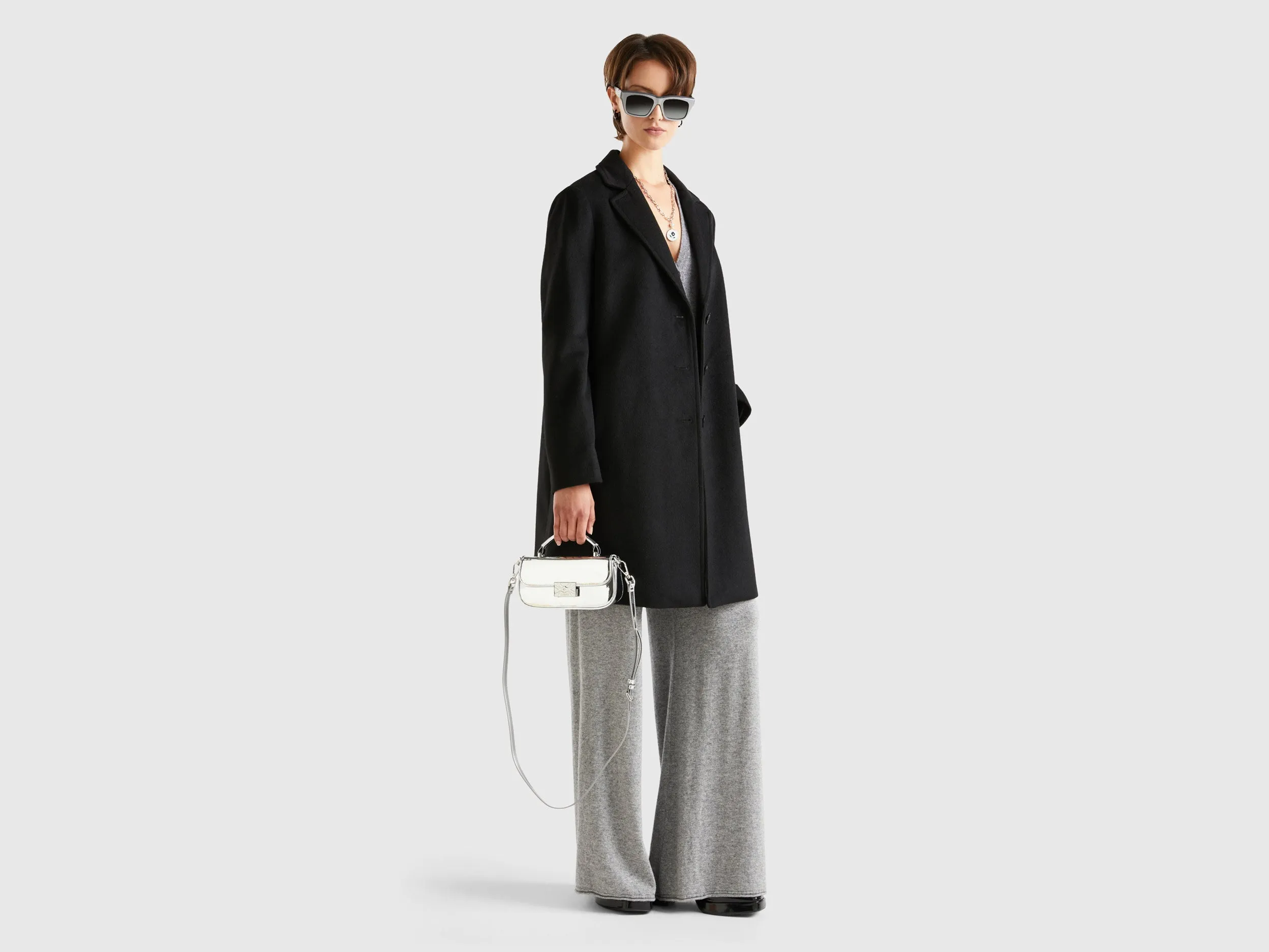 Relaxed Fit Button Down Solid Longline Coat