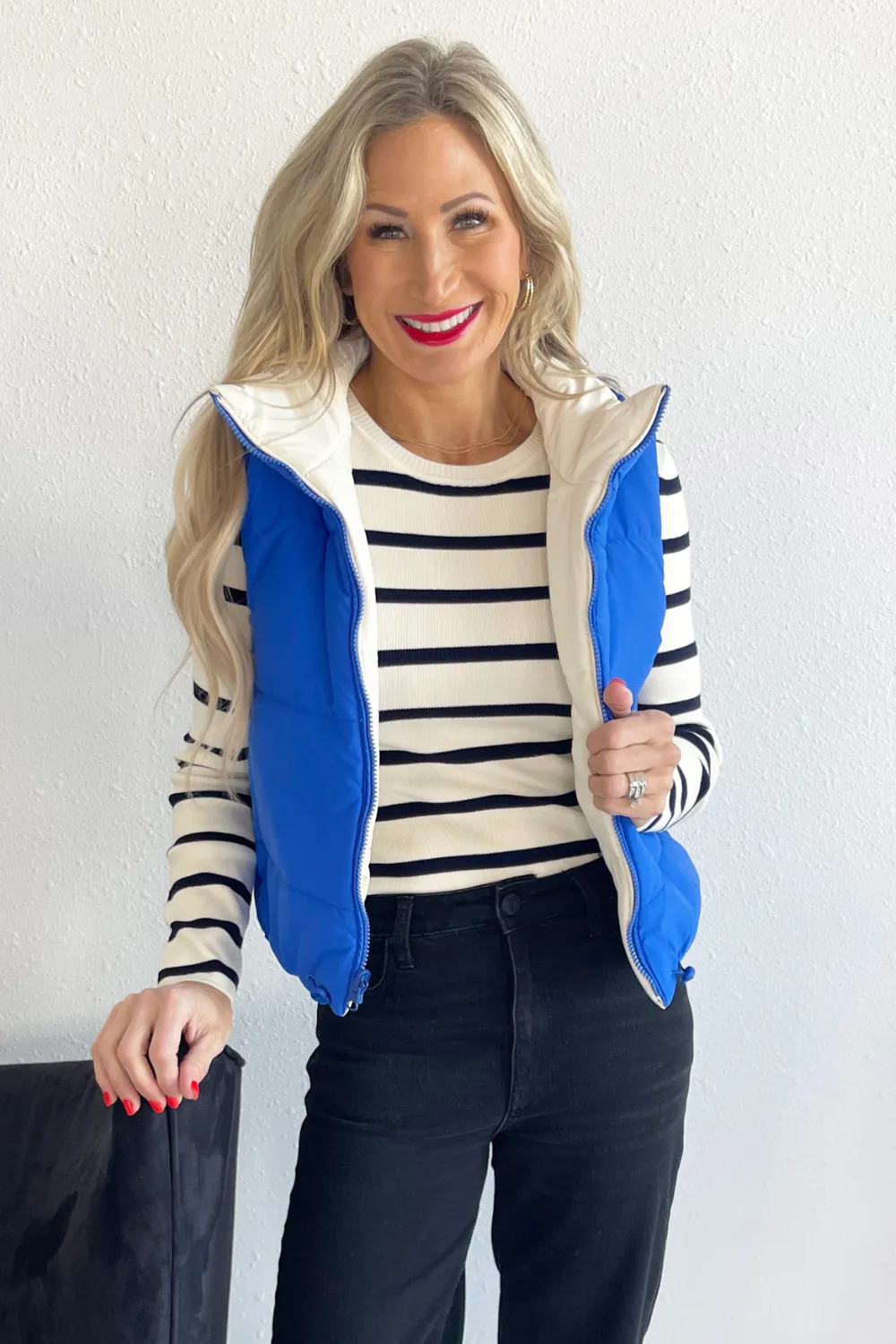 Reversible Drawstring Puffer Vest