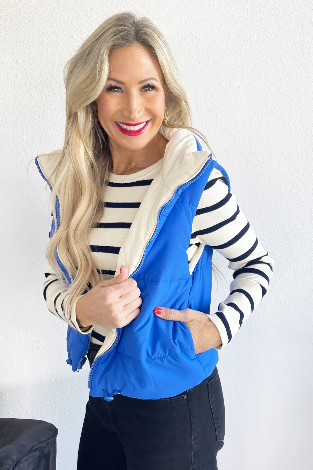 Reversible Drawstring Puffer Vest