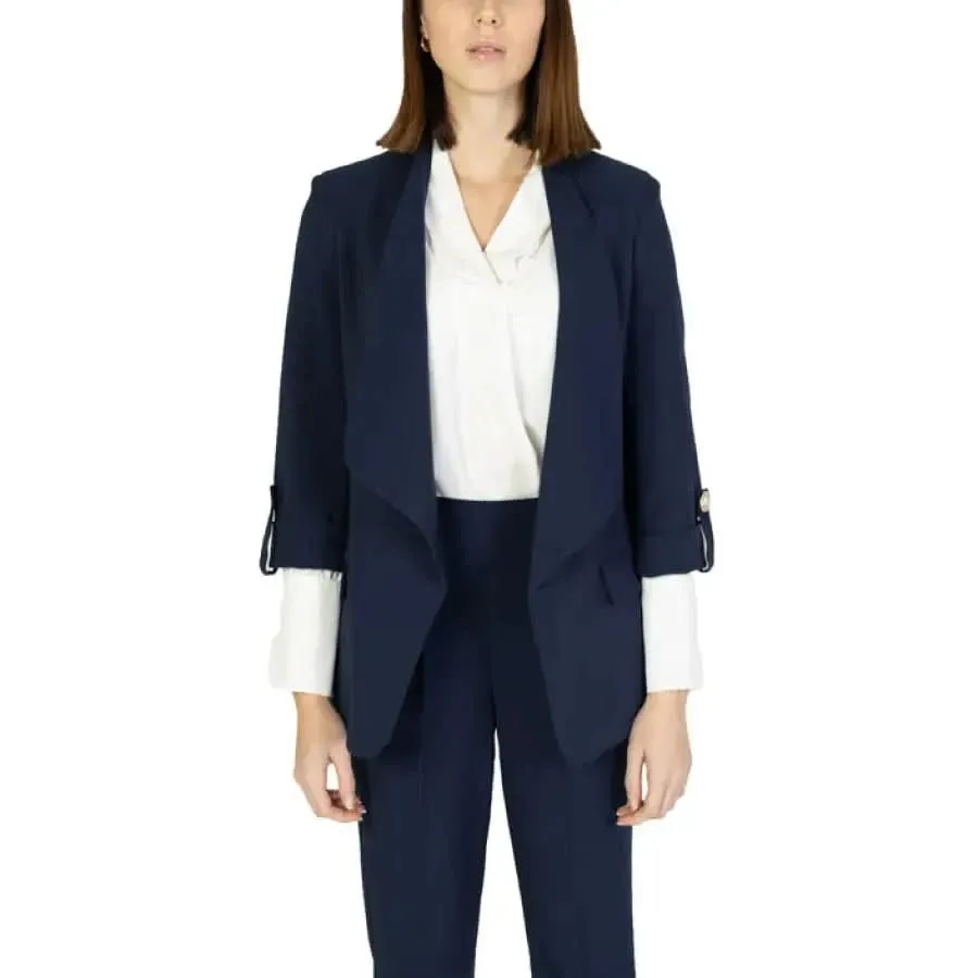 Rinascimento Blue 3/4 Sleeve Blazer for Women