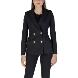 Rinascimento Women's Black Blazer with Lapel Collar and Front Pockets