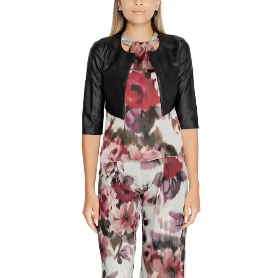 Rinascimento Women's Grey Blazer with 3/4 Sleeves