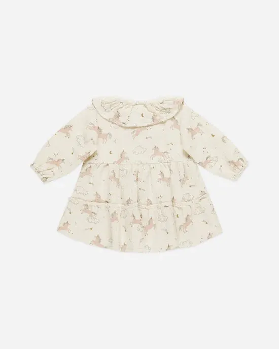Ruffle collar button dress || Unicorns