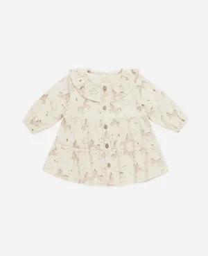 Ruffle Collar Button Dress
