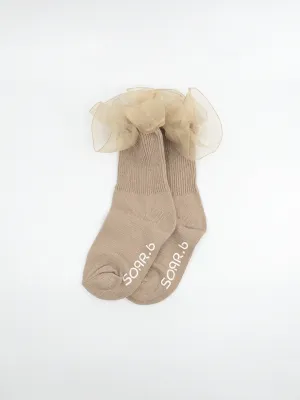 Ruffle Socks | Beige | Sizes 2-7Y