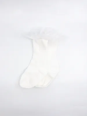 Ruffle Socks | White | Sizes 2-7Y