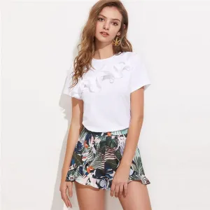 Ruffled Crop T-Shirt