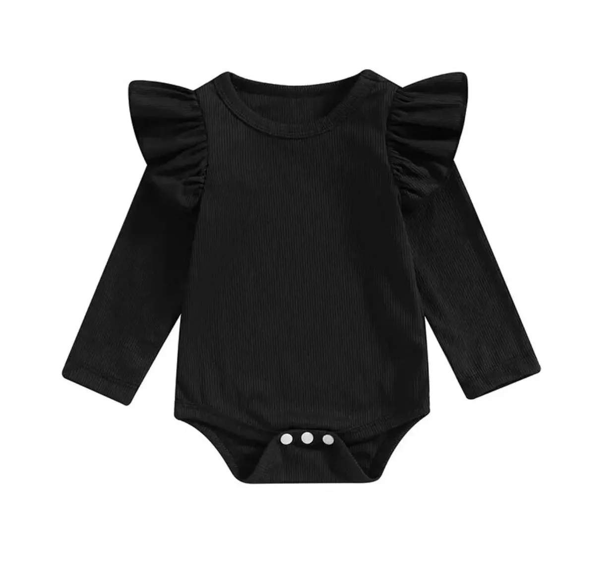Ruffled long sleeve onesie
