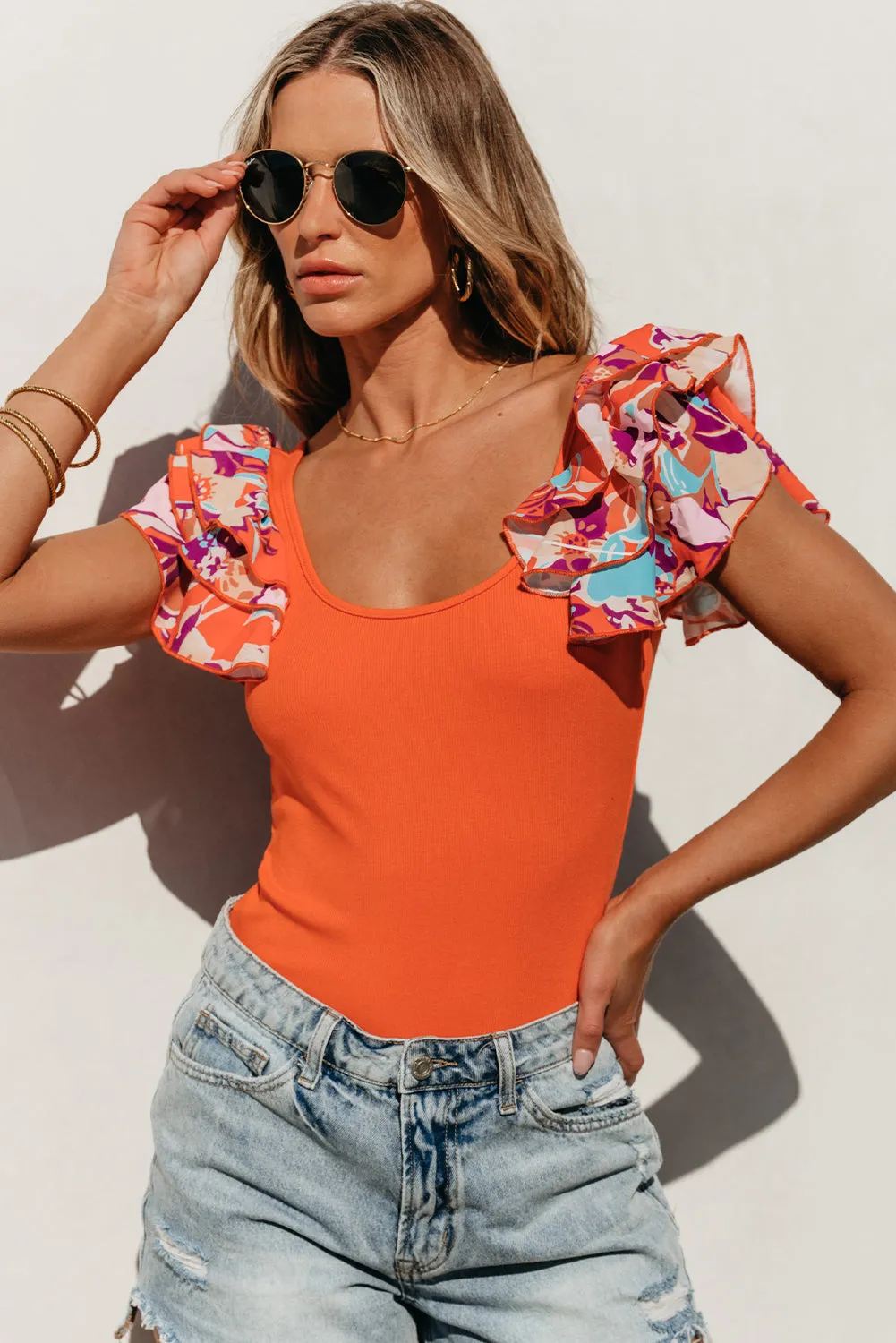 Ruffled Sleeve Bodysuit