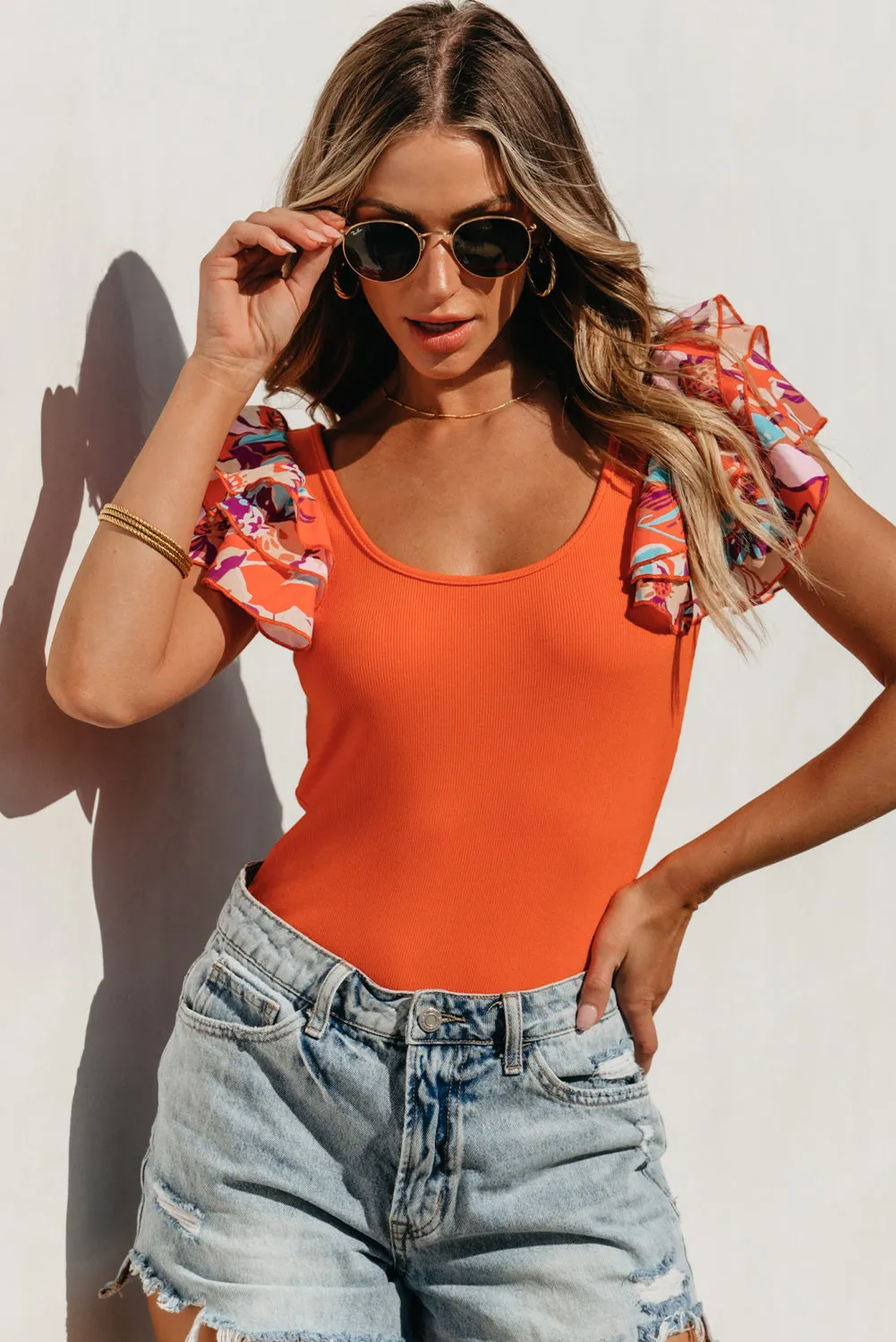 Ruffled Sleeve Bodysuit