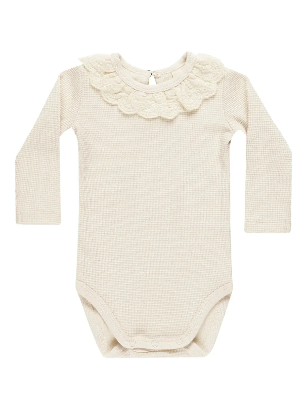 SALE - QUINCY MAE RUFFLE COLLAR BODYSUIT || NATURAL