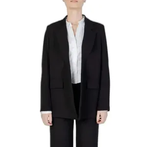 Sandro Ferrone Women's Black Blazer with Lapel Collar