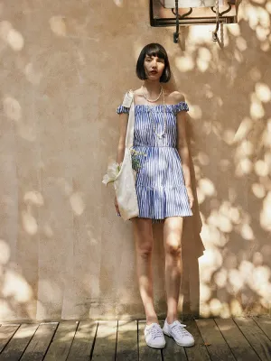 Sea Breeze Striped Mini Dress