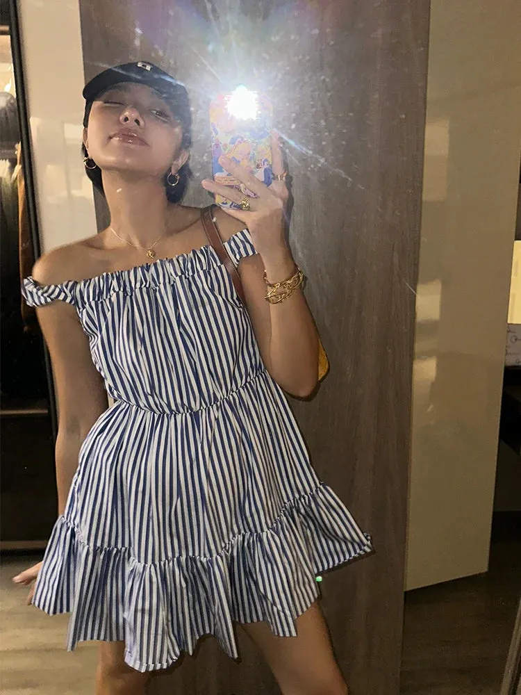 Sea Breeze Striped Mini Dress