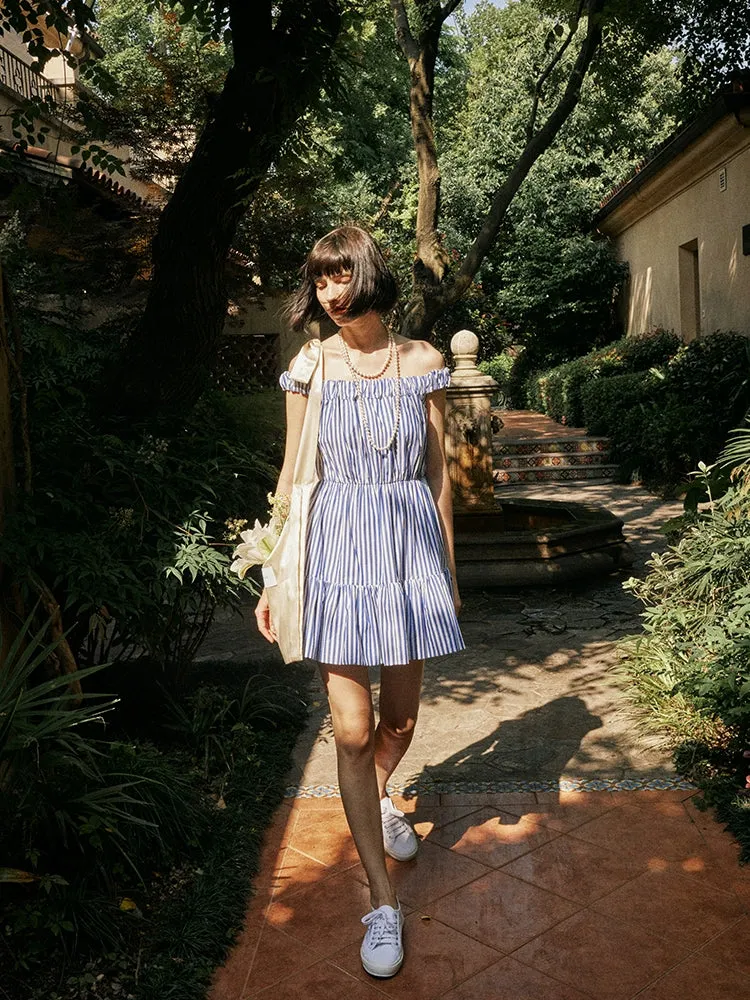 Sea Breeze Striped Mini Dress
