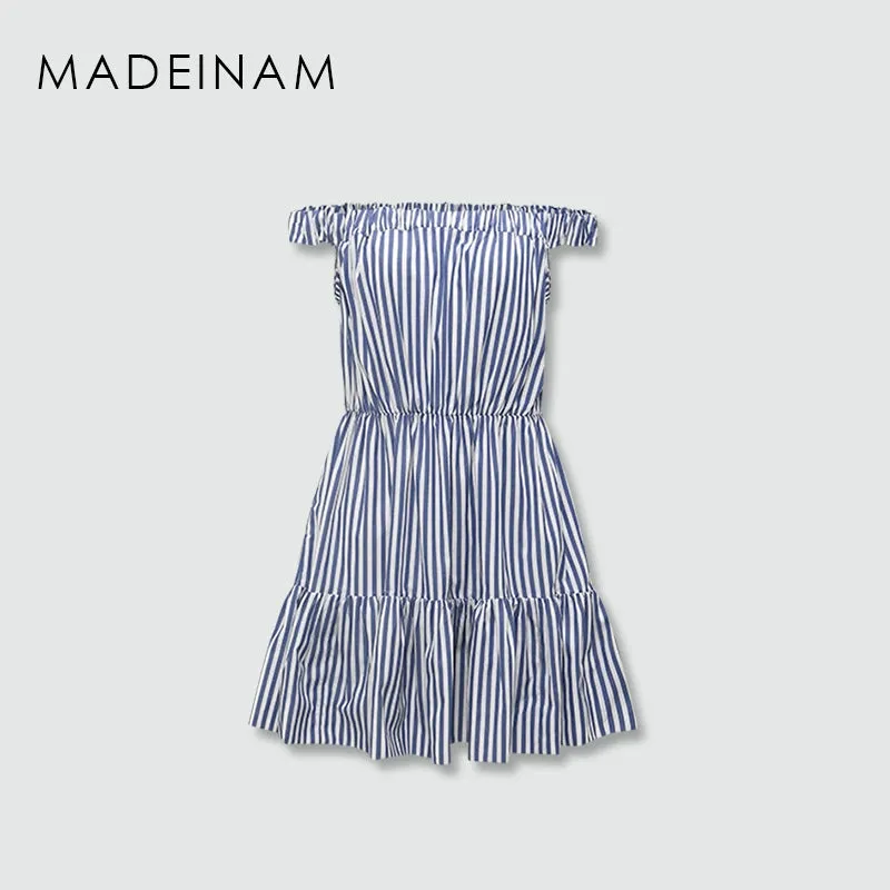 Sea Breeze Striped Mini Dress