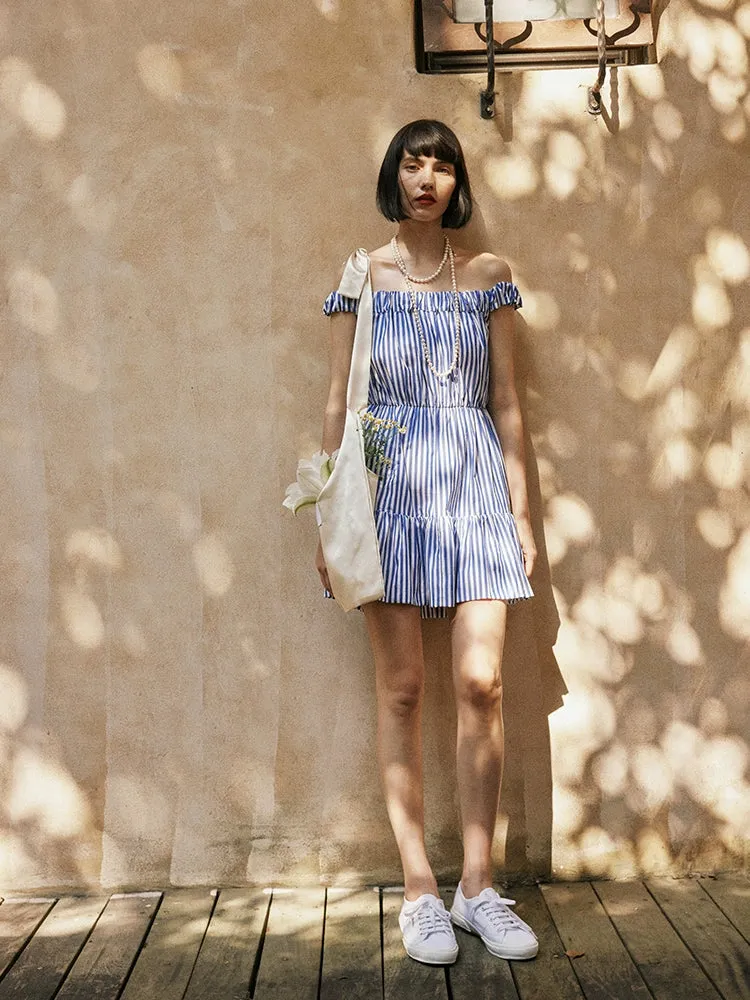 Sea Breeze Striped Mini Dress