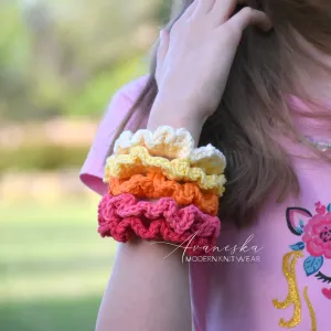 Set of 3 | Crochet Scrunchy - Small - Solids