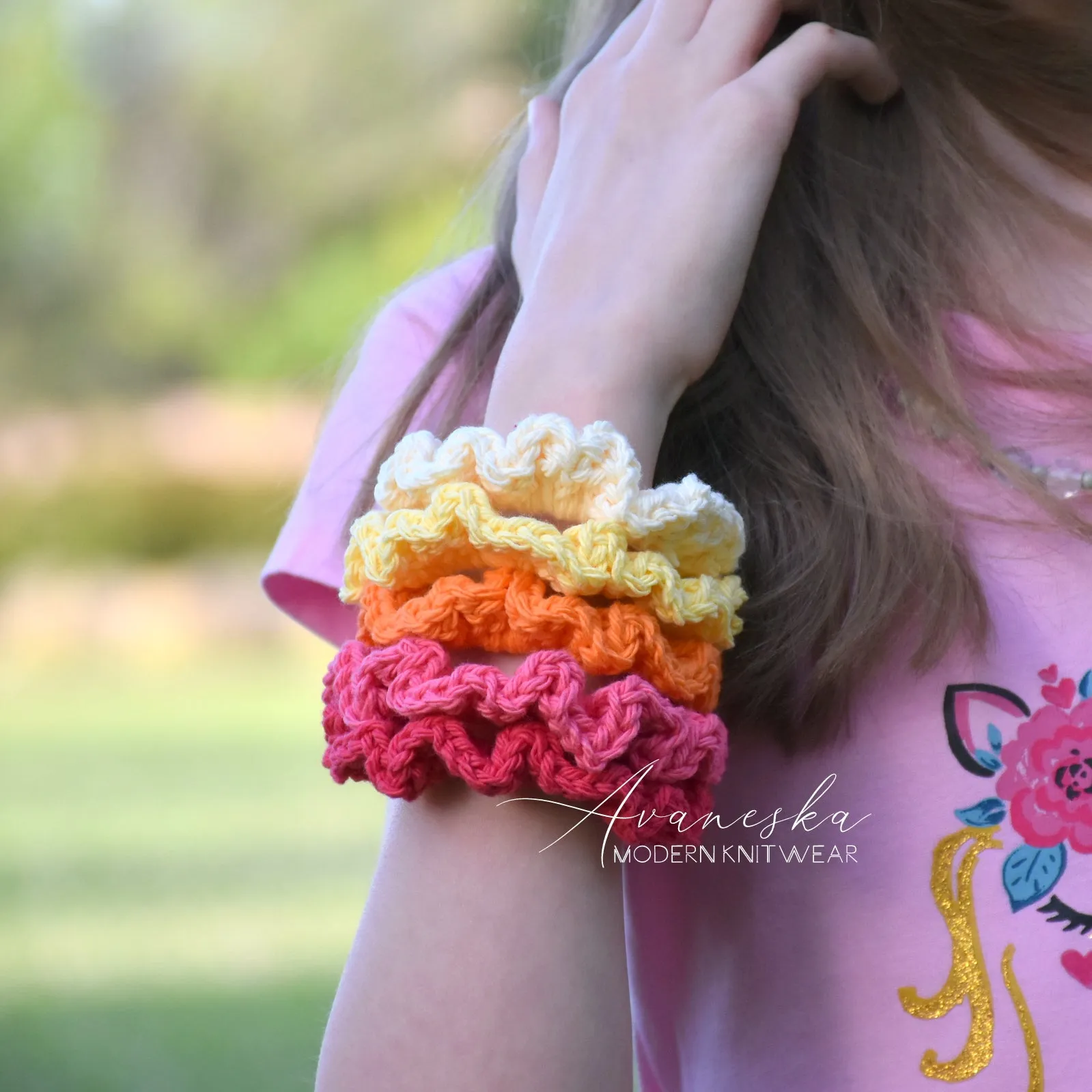 Set of 3 | Crochet Scrunchy - Small - Solids