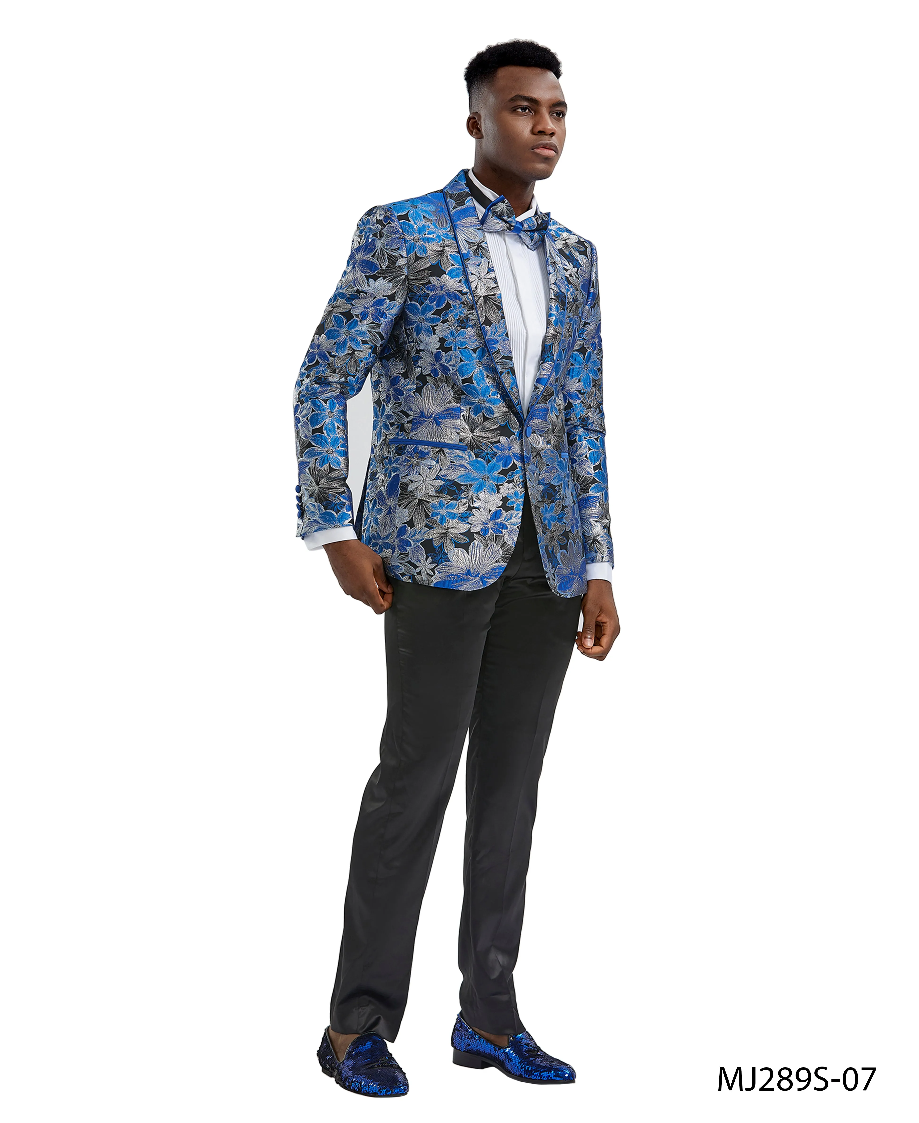 Shawl Collar Blazer Jacket with Bowtie