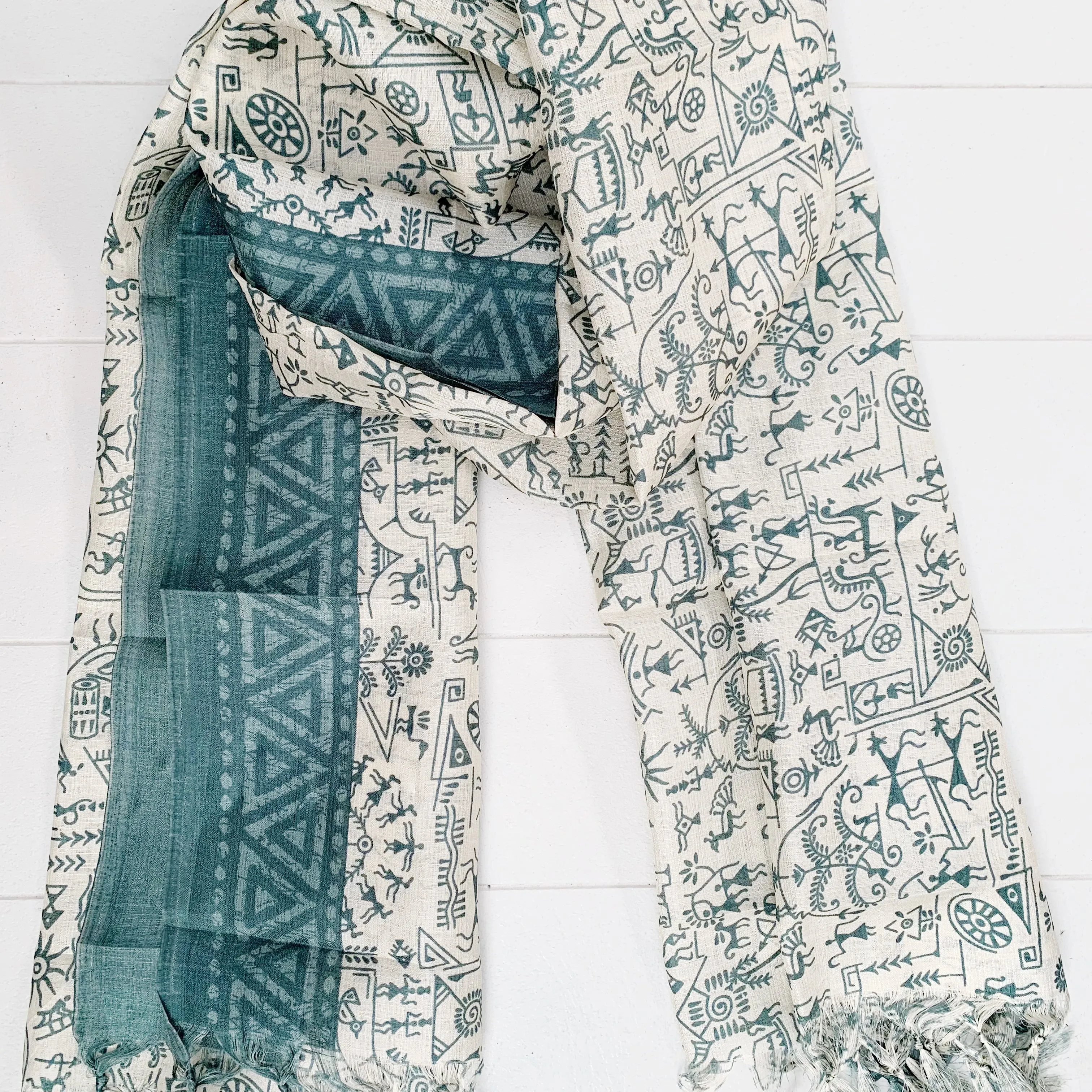 SILK FRINGED SARONG/ SCARF 100x180CM