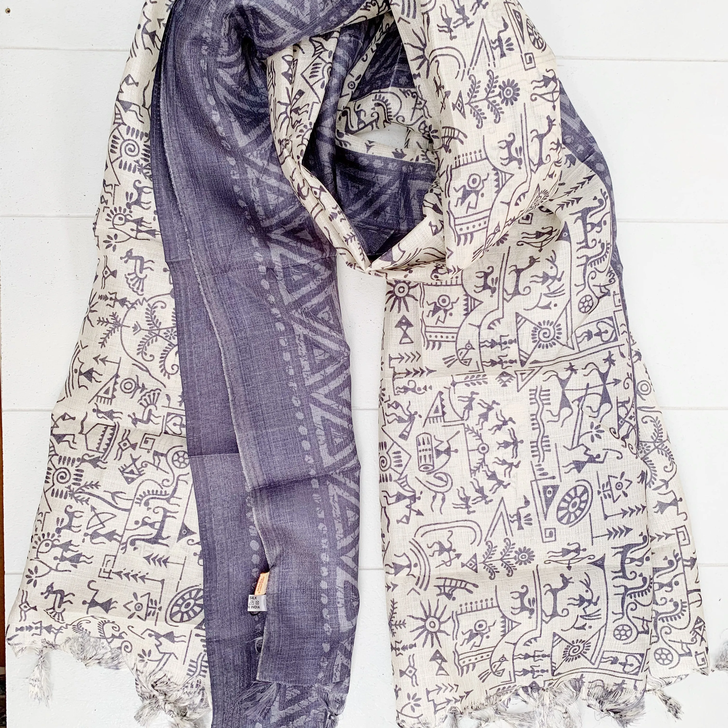 SILK FRINGED SARONG/ SCARF 100x180CM