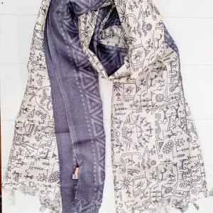 SILK FRINGED SARONG/ SCARF 100x180CM