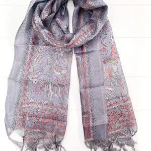 SILK FRINGED SARONG/ SCARF 100x180CM