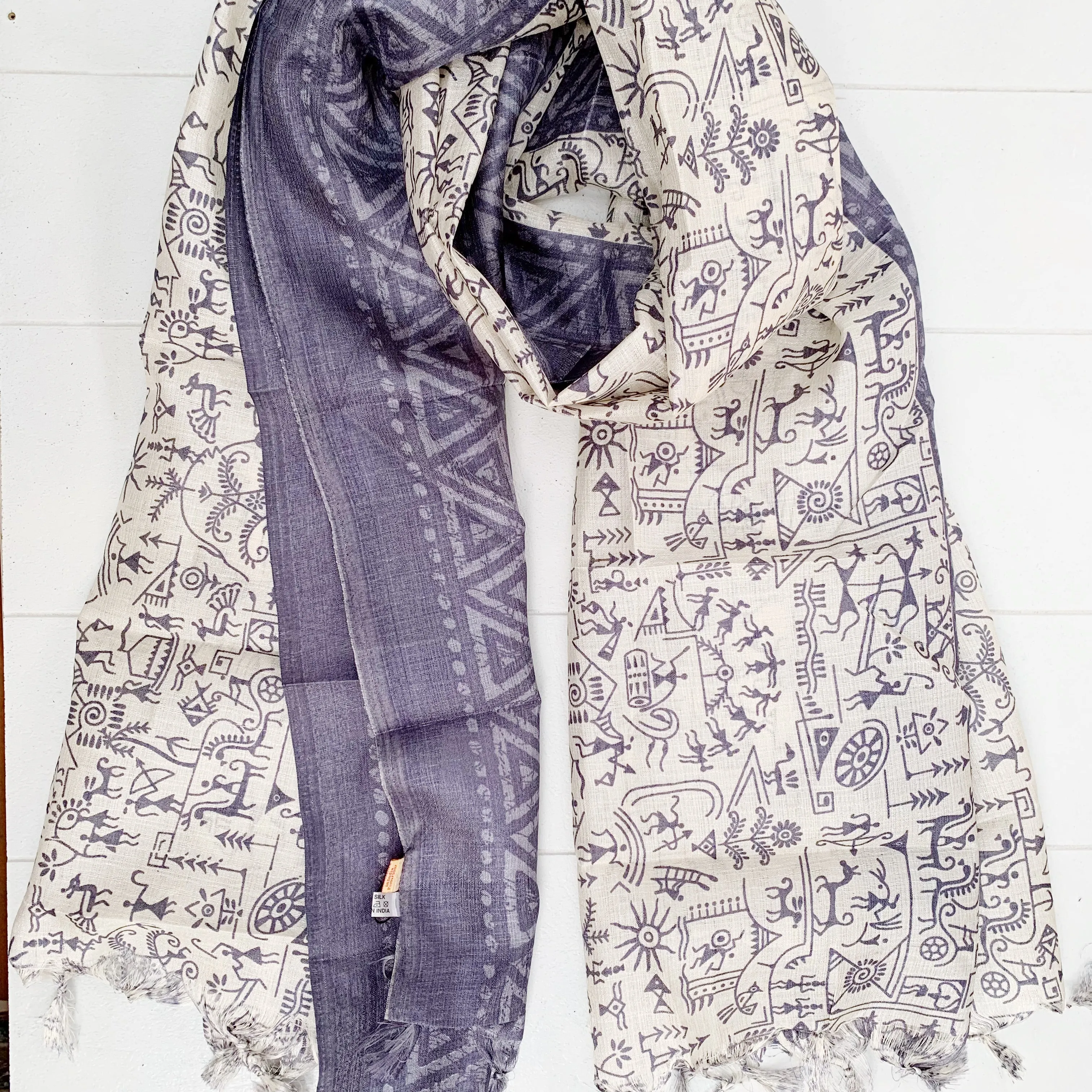 SILK FRINGED SARONG/ SCARF 100x180CM