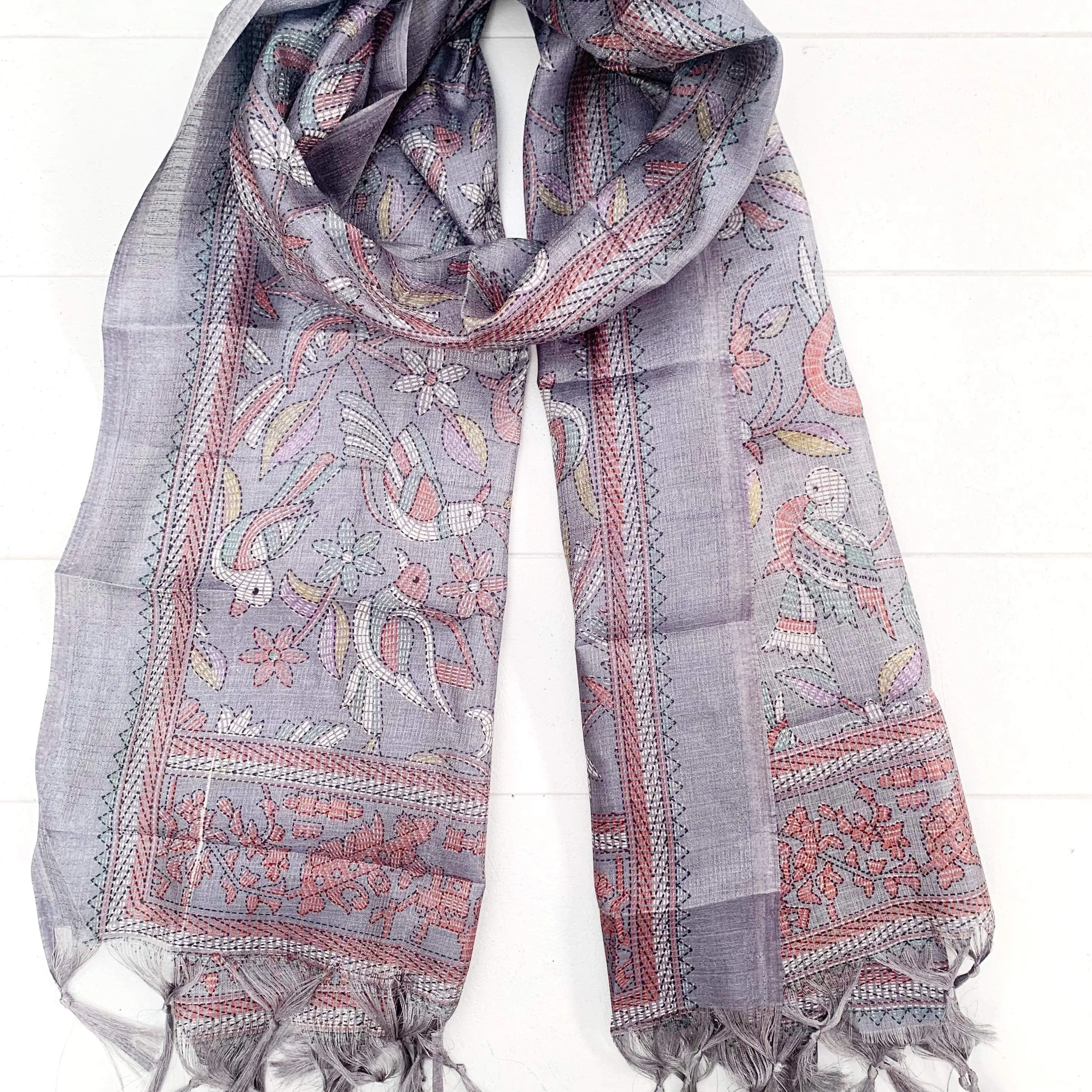 SILK FRINGED SARONG/ SCARF 100x180CM