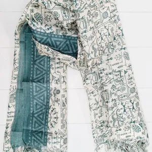 SILK FRINGED SARONG/ SCARF 100x180CM