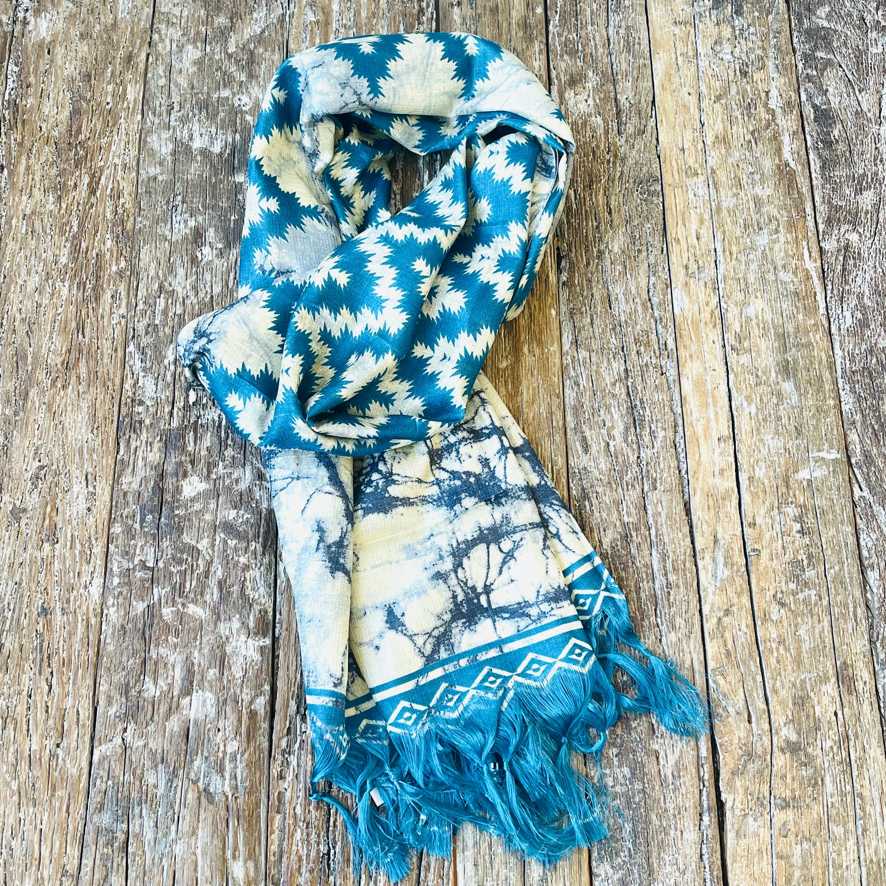SILK FRINGED SARONG/ SCARF