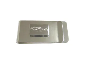 Silver Toned Etched Puffer Fish Money Clip
