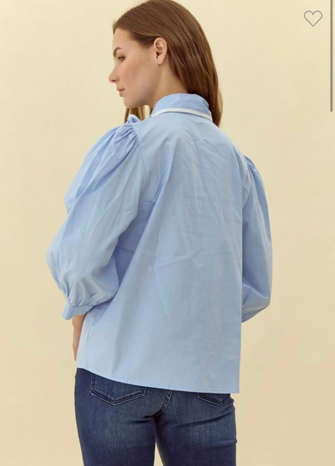 Sky Bow Neck Blouse