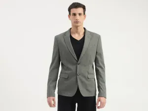 Slim Fit Lapel Collar Solid Coloured Jacket
