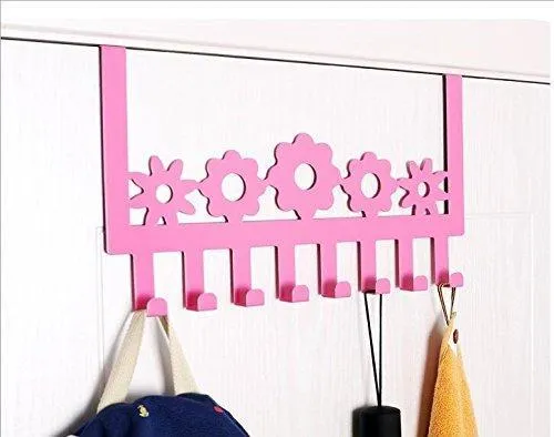 Stainless Steel Over Door Hooks Home Kitchen Cupboard Cabinet Towel Coat Hat Bag Clothes Hanger Holder Organizer Rack （8PCS）Suitable for the thickness door