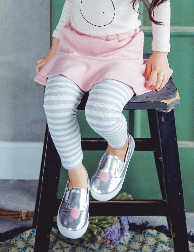 Striped Skirt Leggings Pink