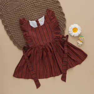 Stylish Checked Frock for Girls – Ruffled Cotton Dress