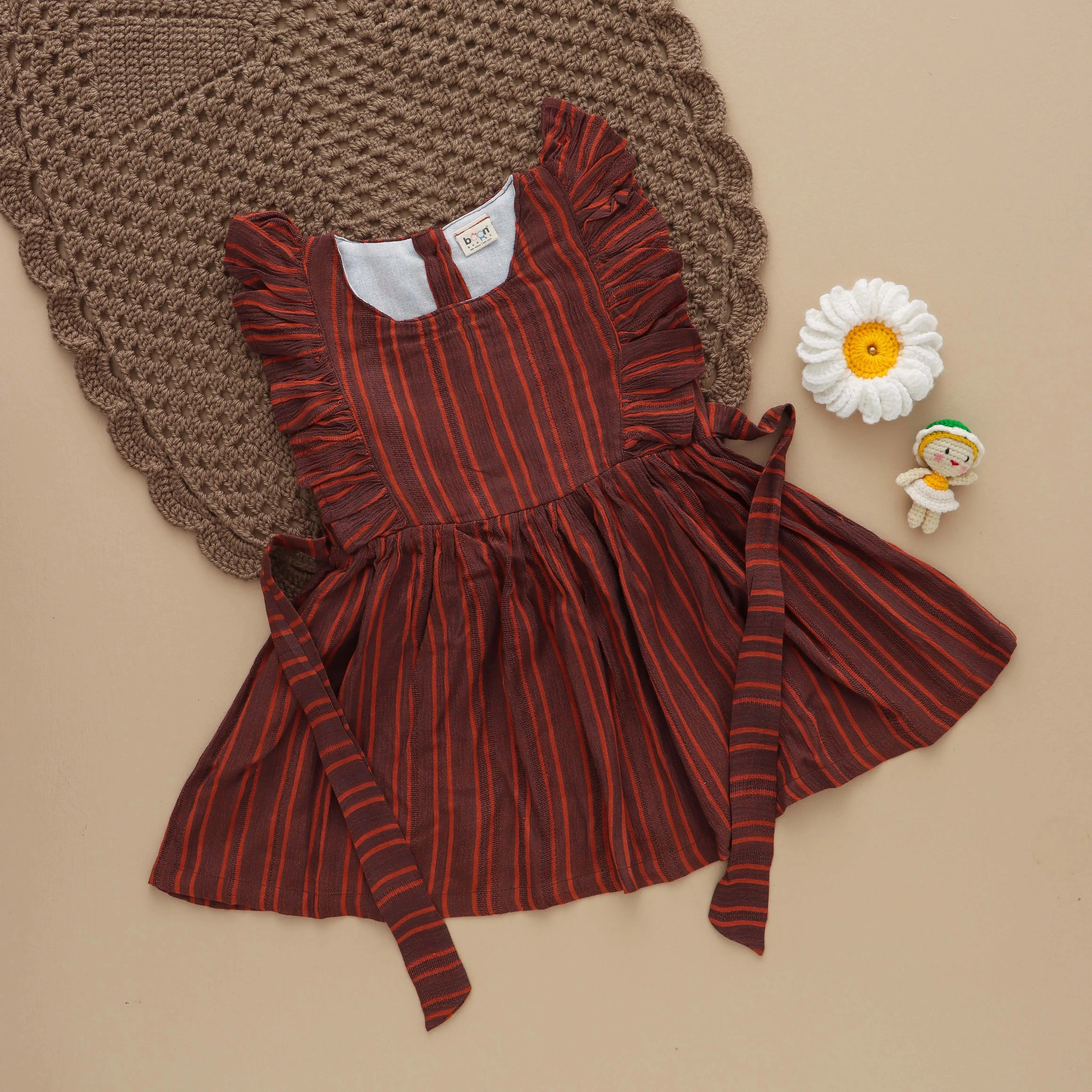 Stylish Checked Frock for Girls – Ruffled Cotton Dress
